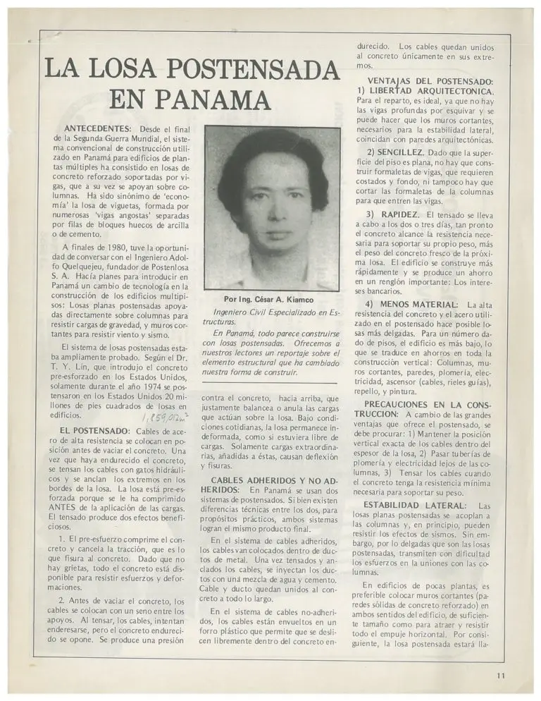 Losa postensada en Panamá historia y evolución