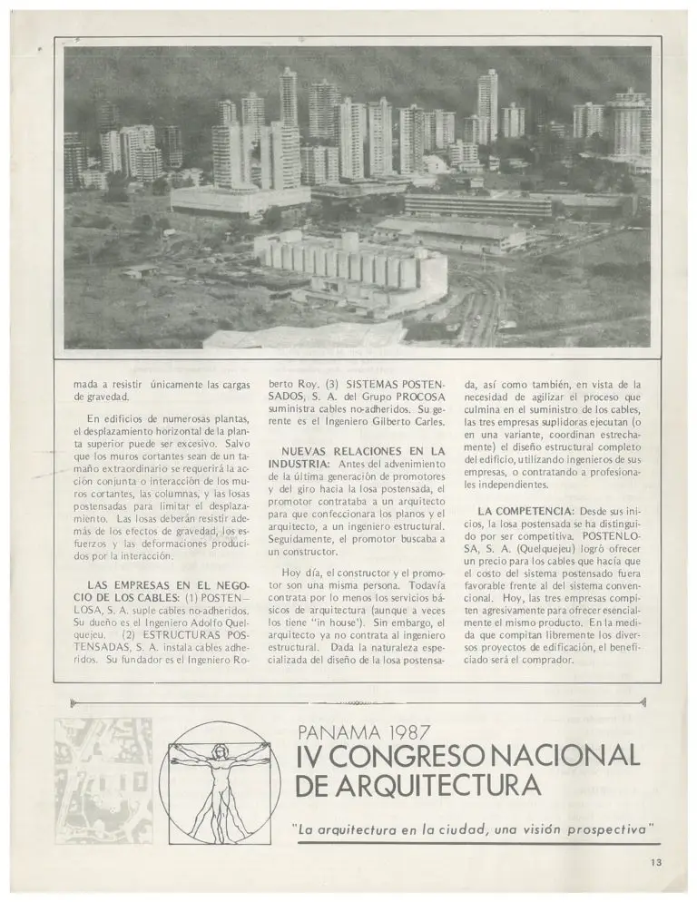 Losa postensada en Panamá historia y evolución